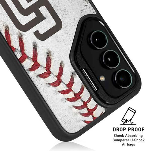 MLB San Diego Padres Game Ball Galaxy S24 FE Kickstand Case